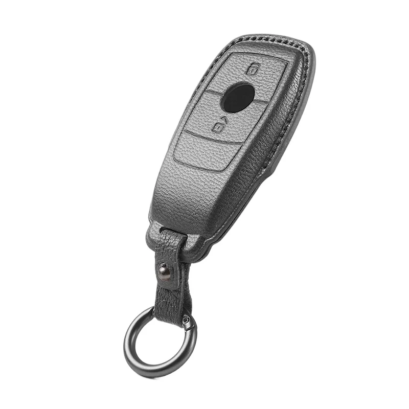 Premium Sheep Leather Key Cover Case for Mercedes-Benz C200L / GLC300L / C260L / E300L (2024) - Protective Key Fob Shell Keybag