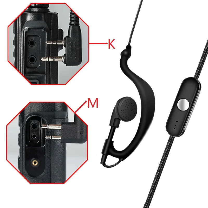 

Headphone Earphone For Walkie Talkie K5 UV5R 888S KSUT With PTT Radio M K 2 Jack Plug Earpieces For Motorola Radio Accesories