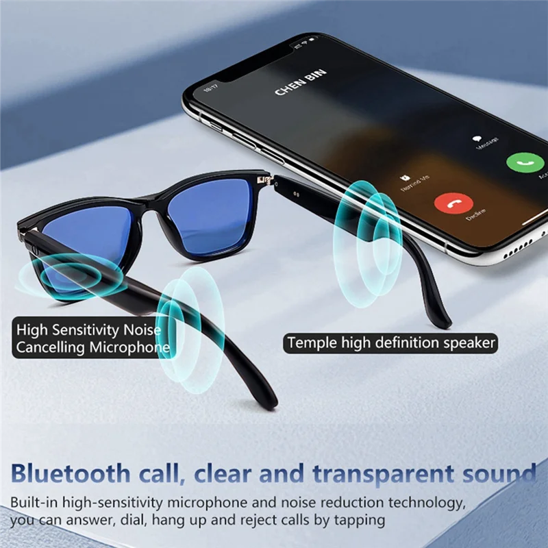 

Stylish-Magnetic Smart Glasses With Blue Light Filtering & Polarized Lenses Voice Assistant, UV400 Protection Polarized Gray