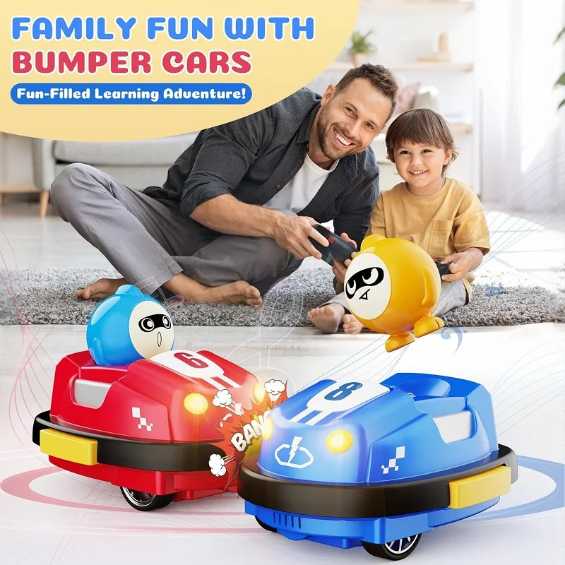 Toddlers Remote Control Car with Music & LED Light RC Ejecting Bumper Cars for Kid RC Battle Cars for Birthday Gift for Boy Girl