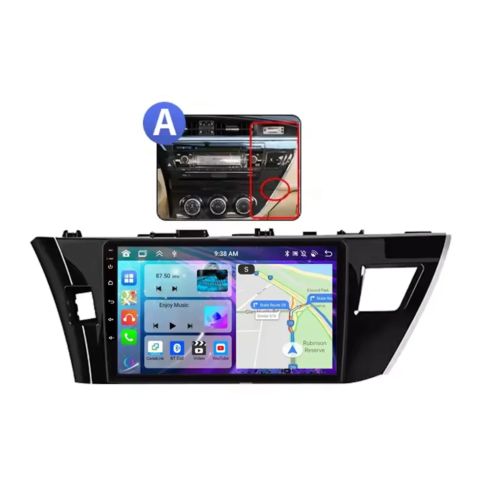 Picture 3: Android 16 DSP Car Radio Multimedia Video Screen Player For Toyota Corolla Ralink 2014 - 2016 Navigation GPS Head Unit Carplay