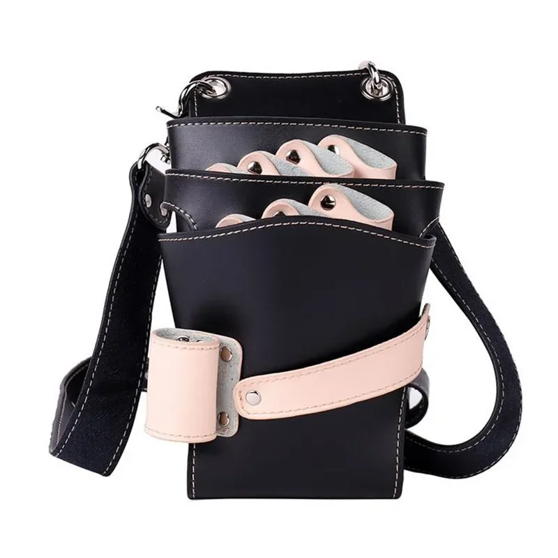 Cowskin Hair Scissors Bag Comb Case Waist Pack Messenger Bag Pouch Holder Barber Salon Hair Cutting Professional Scissor Cases