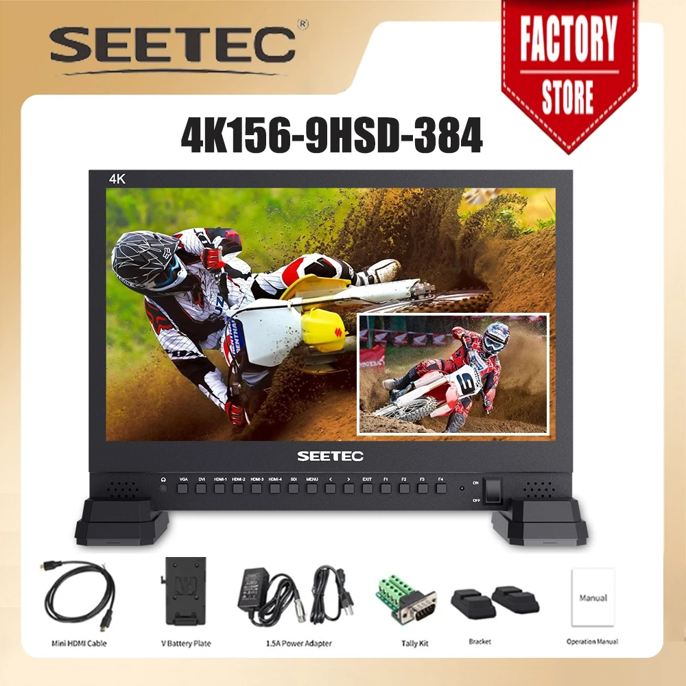 

SEETEC SDI Broadcast Monitor UHD 4K156-9HSD 15.6 Inch IPS 3G 3840x2160 4K Video Monitor LCD 4x4K HDMI Quad Split Display VGA DVI