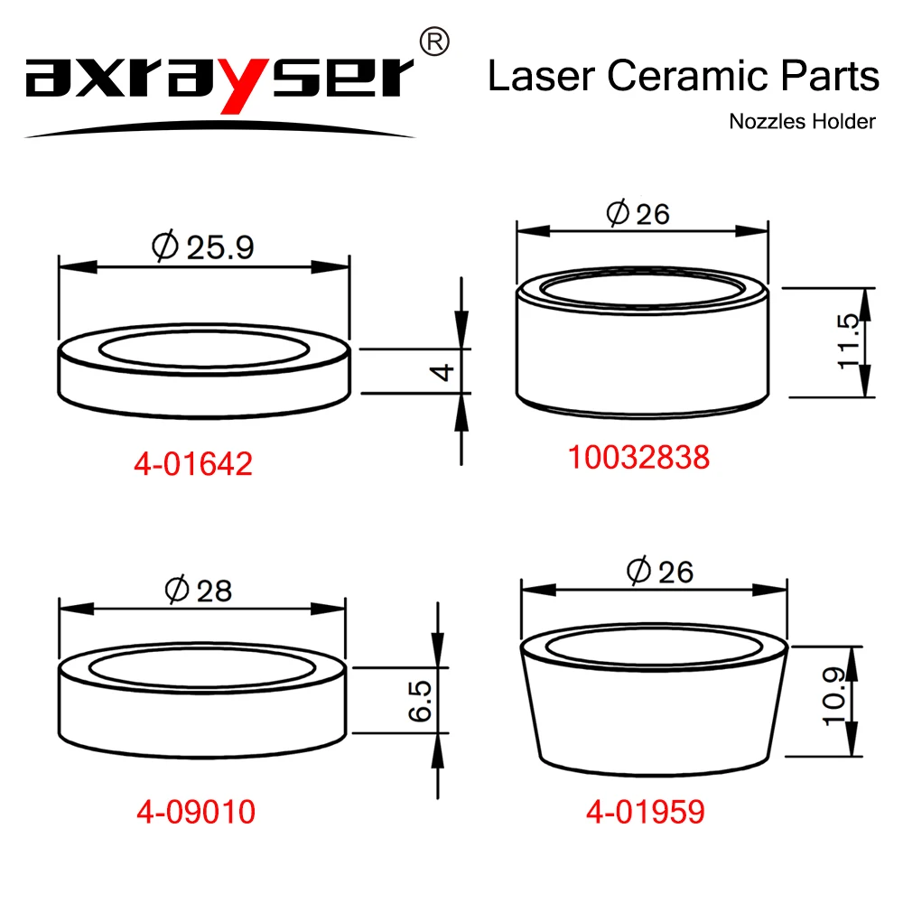 Imagem -02 - Anel Cerâmico do Laser Parte o Suporte 401642 4-01959 4-09010 dos Bocais 10032838 para Máquina de Corte de Fibra o