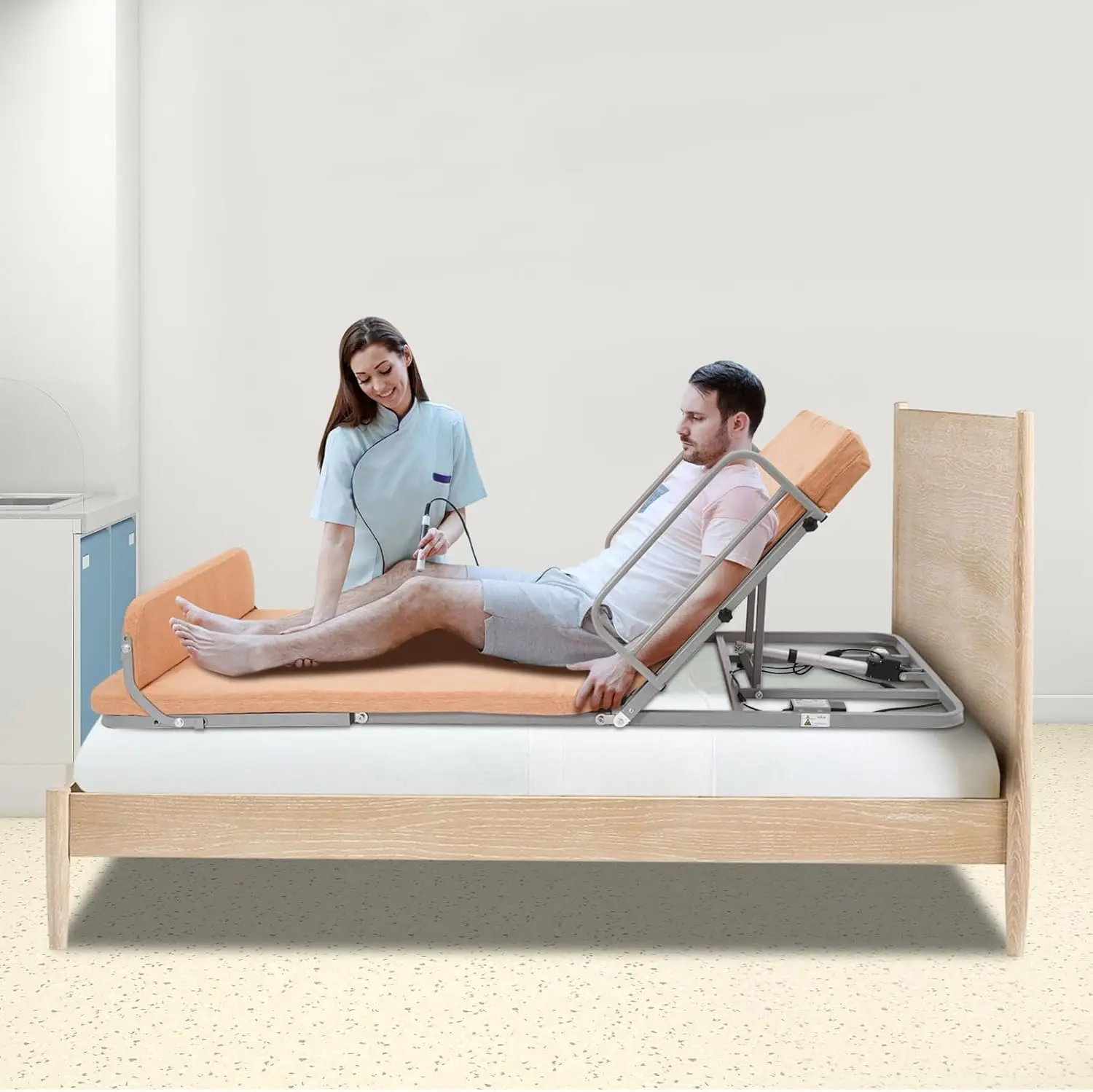 مسند ظهر للرفع الكهربائي للسرير، مسند سرير قابل للتعديل يساعد كبار السن على الرفع، كرسي مسند ظهر للجلوس لدعم الظهر القطني للرقبة #3