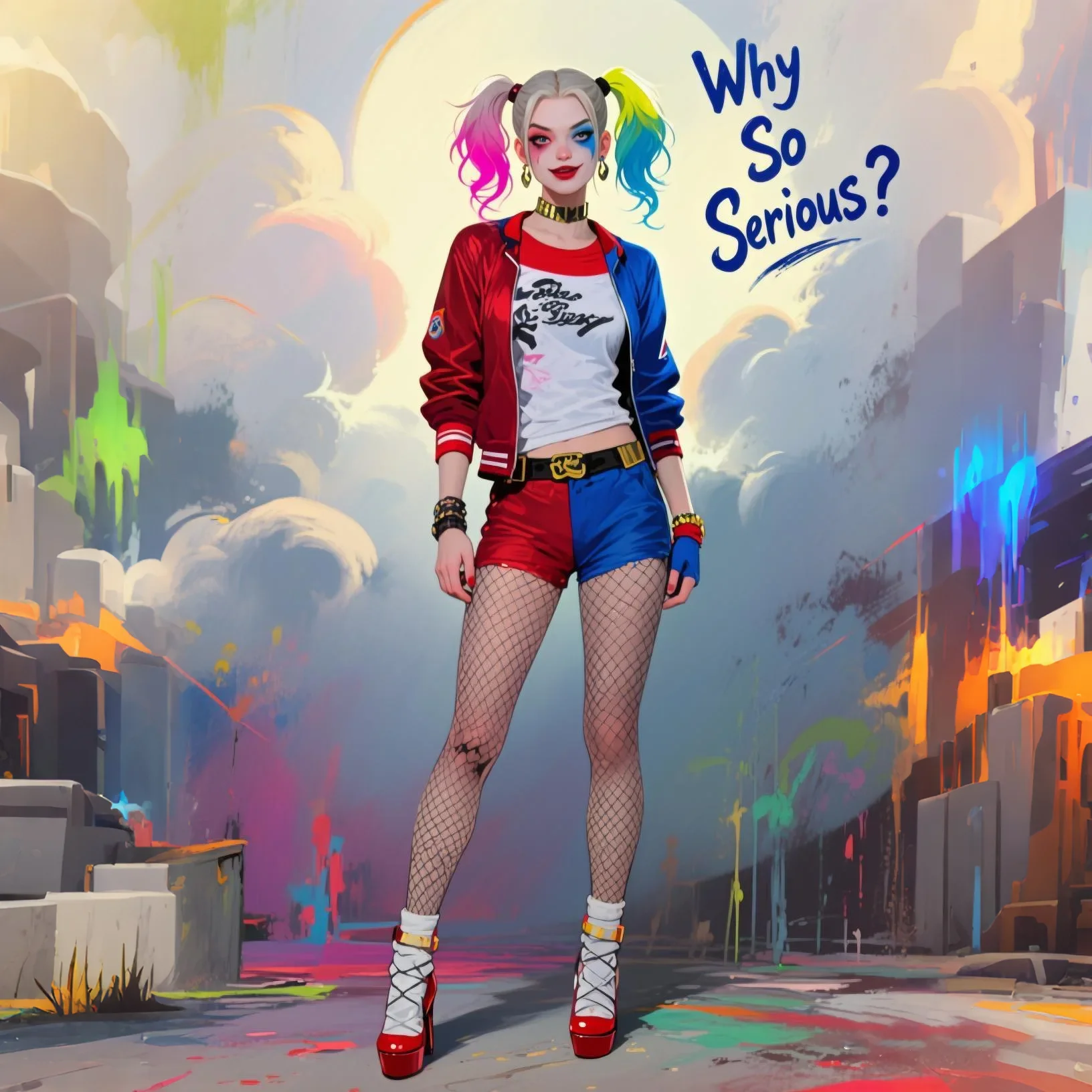 Robe Anime pour adultes, Costume pour femmes, perruque Quinn pour filles, t-shirt, veste Joker, Costume d'halloween,