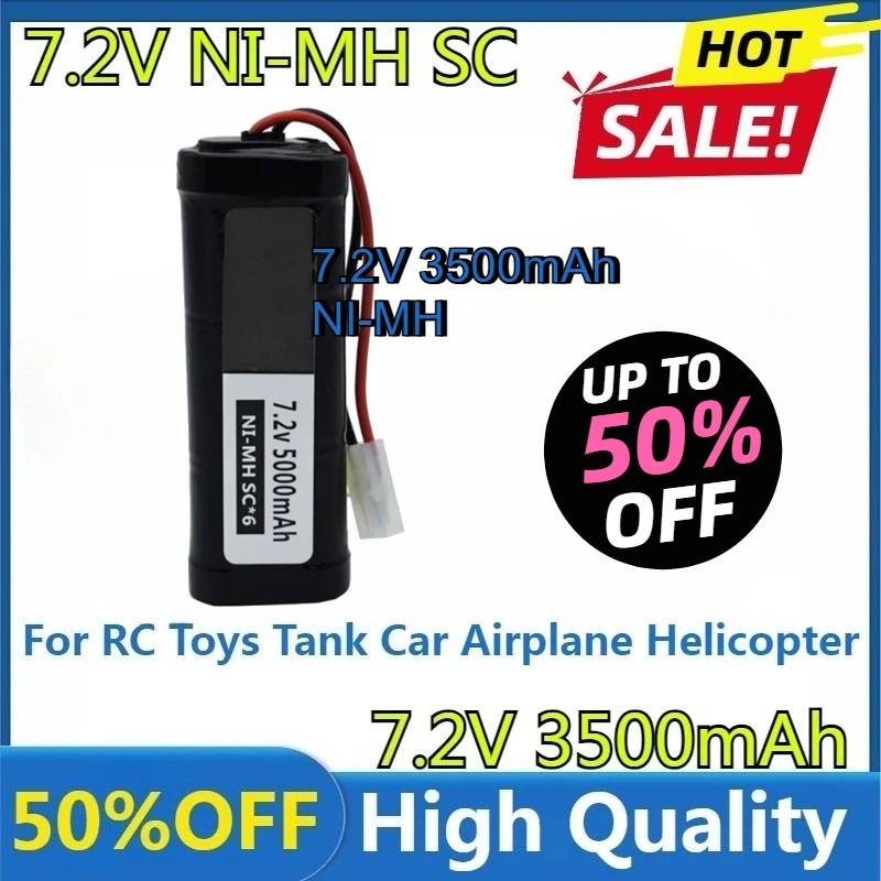

For RC Toys Tank Car Airplane Helicopter 7.2V Battery New High Quality 7.2V 3500mAh SC Ni-MH Battery