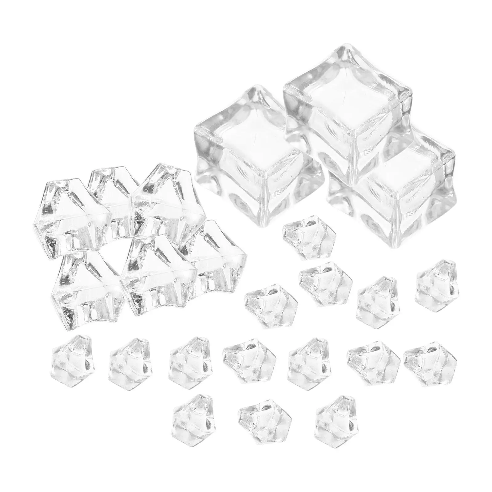 

48 Pcs Ice Cubes Fake Acrylic Lifelike Decoration Photo Props Reusable Photo Props Jewelry Photography Faux Ice