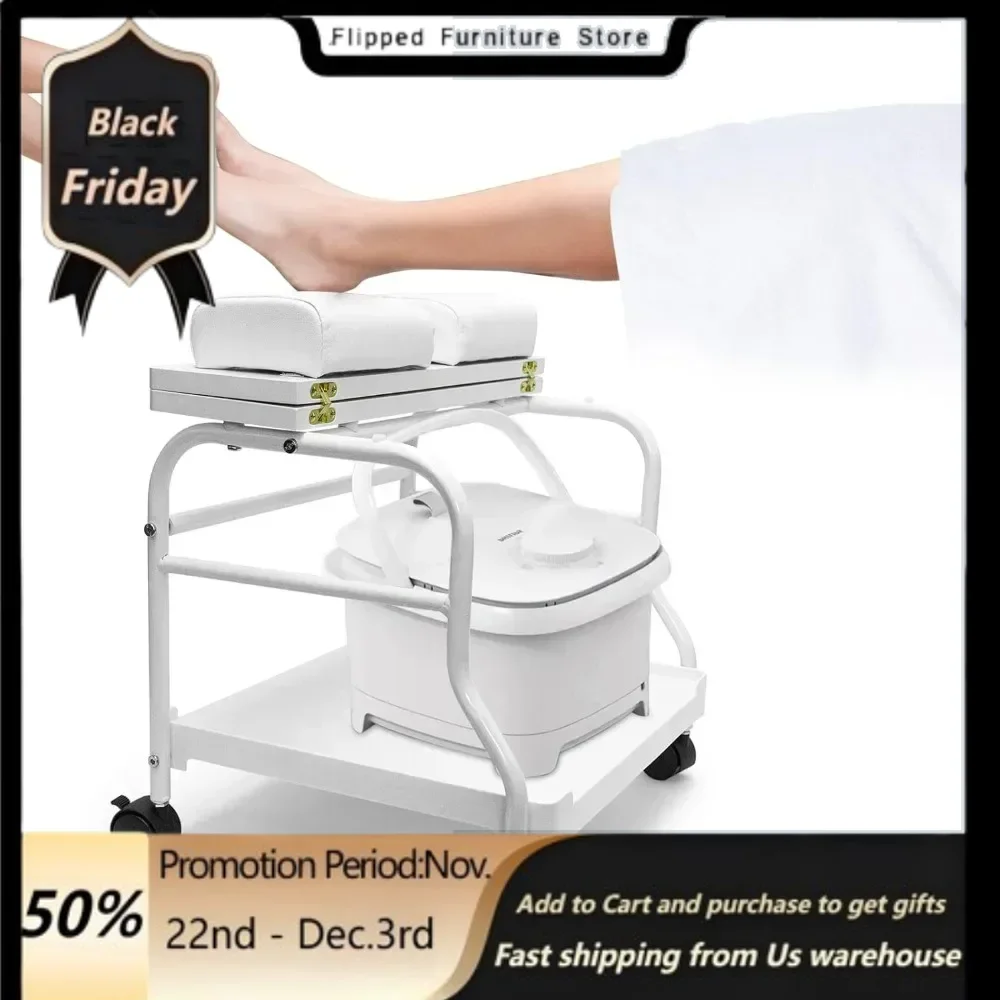 Beauty Salon Nail or Foot Bath Spa Portable Esthetician Trolley Cart for Foot Rest Pedicure Manicure Funiture