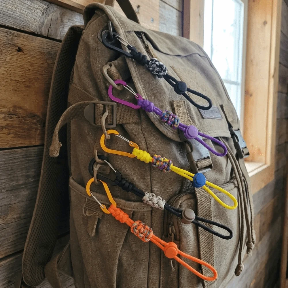 Alloy Water Bottle Lanyard Braided Rope Locking Carabiner Clip Beverage Lanyard Multicolor Durable Key Chain Lanyard