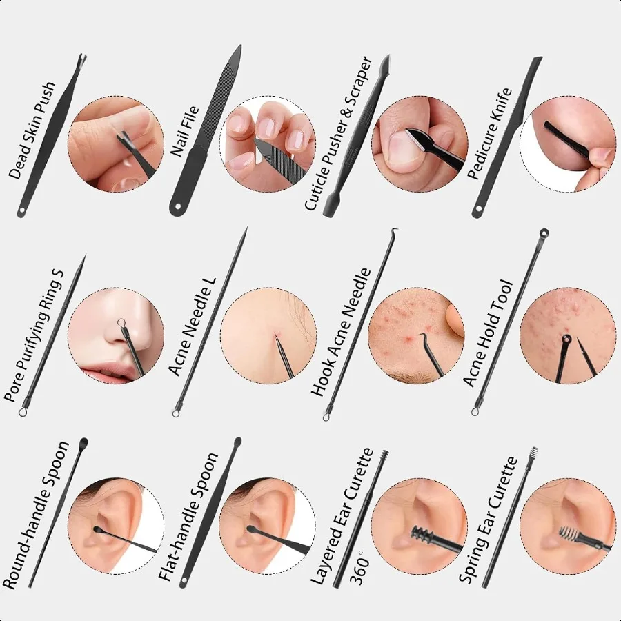 ชุดตัดเล็บ 26 ชิ้น ชุดทำเล็บมือและเล็บเท้า ชุดอุปกรณ์ทำเล็บมือและเล็บเท้า สแตนเลส ที่ตัดเล็บมือและเล็บเท้า สำหรับมืออาชีพ