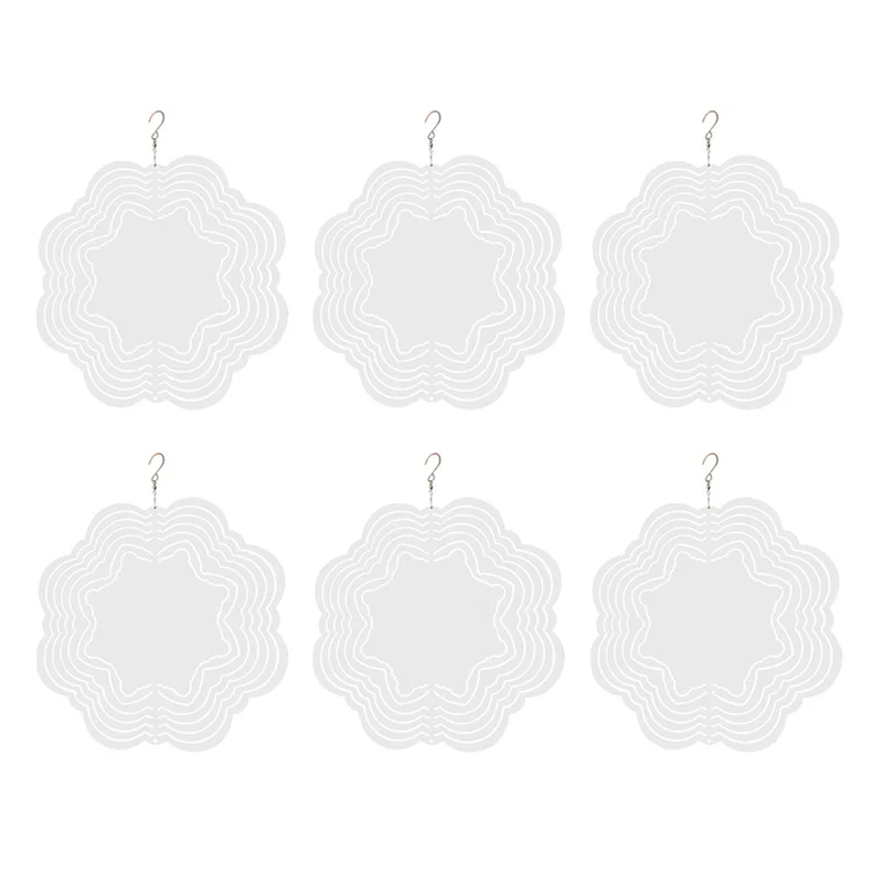 

6 шт. заготовки 3D садовые ветровые блесны 10-дюймовые сублимационные заготовки двухсторонние ветровые скульптуры