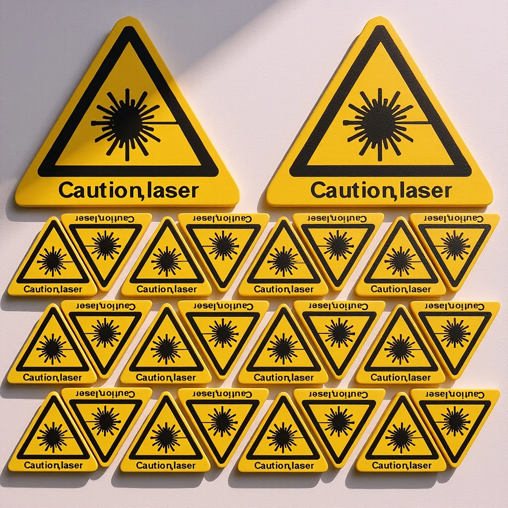 50Pcs Laser Safety Sticker Warning Sign Adhesive Caution Decals Security Labels for Effective Hazard Communication