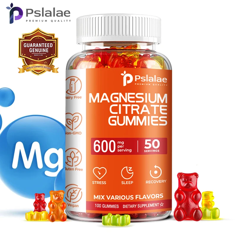 Magnesium Citrate Gummies - Relieve Stress, Promote Sleep, Support Heart, Bone, Muscle, Nervous System Health