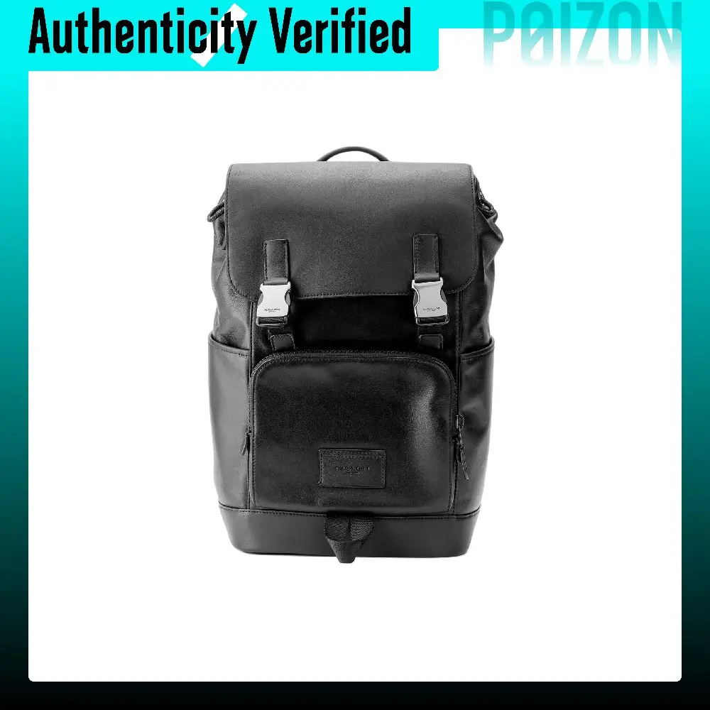 COACH Track Leather Backpack Large Men's Black C2710-QBBK