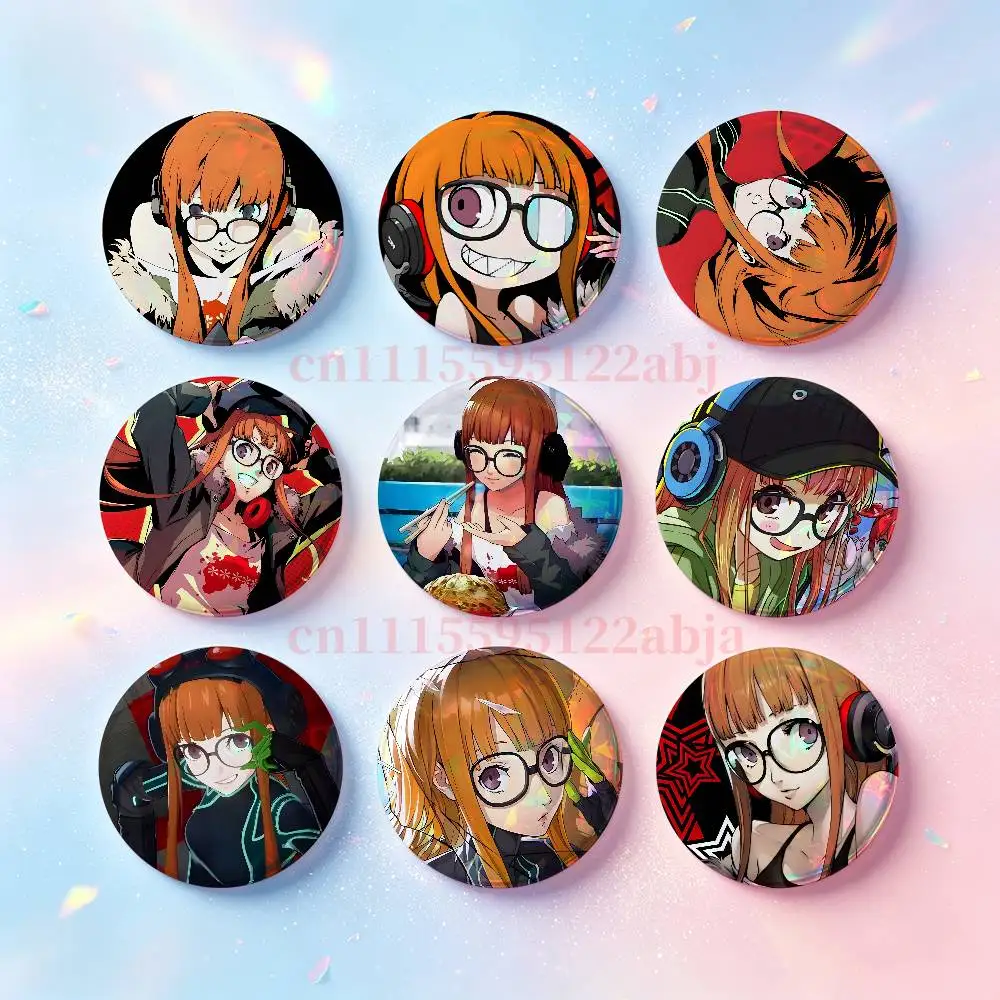 F-Futaba Sakura Badges Round Nijigen Otaku Culture IP peripheral products 58mm 44mm 32mm 75mm 25mm Mini