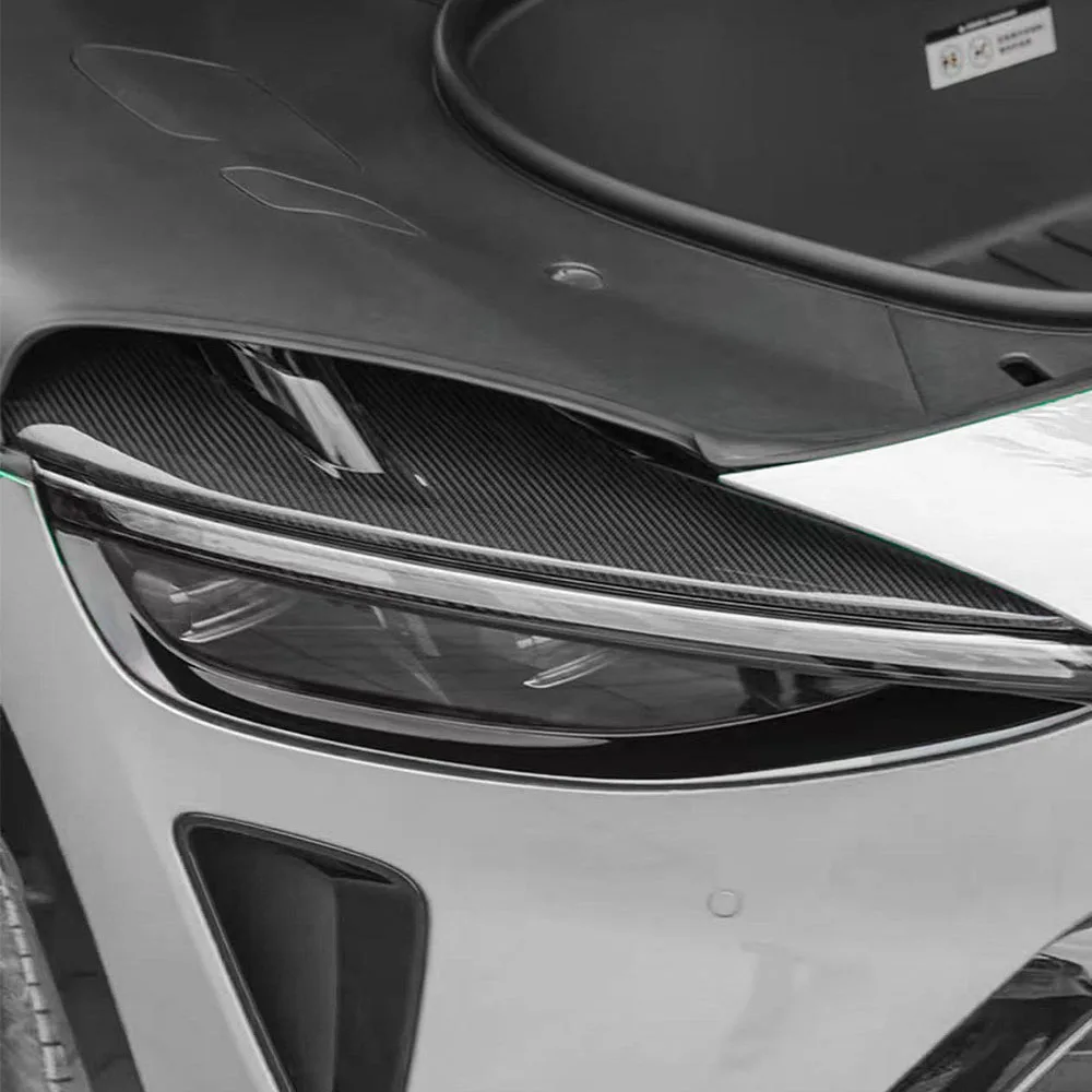 2 Pcs Carbon Fiber Pattern Lamp Eyebrow Decorative Cover For Xiaomi YU7 YU 7 2025 2026 ABS Car Accessories Sports Fashion
