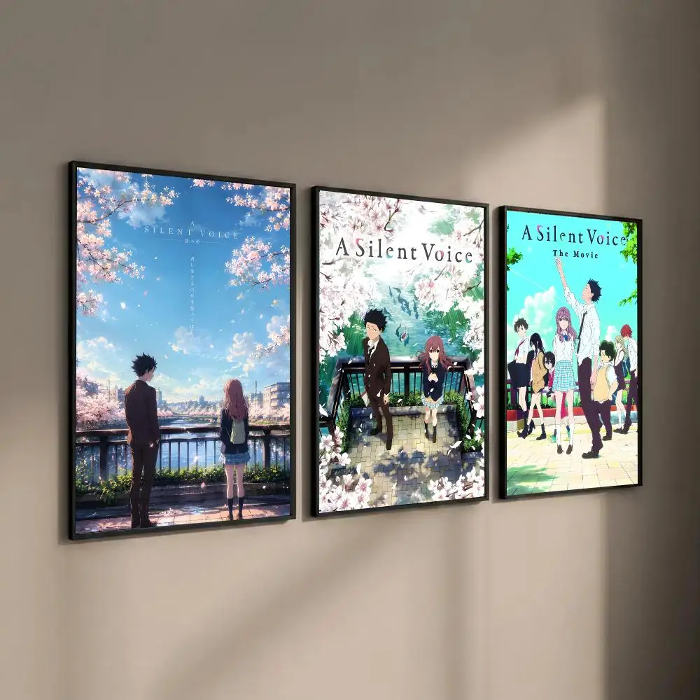 A Silent Voice Anime Poster Waterproof Sticky Wall Art Print For Bedroom Living Room Hallway Bar Home Decor