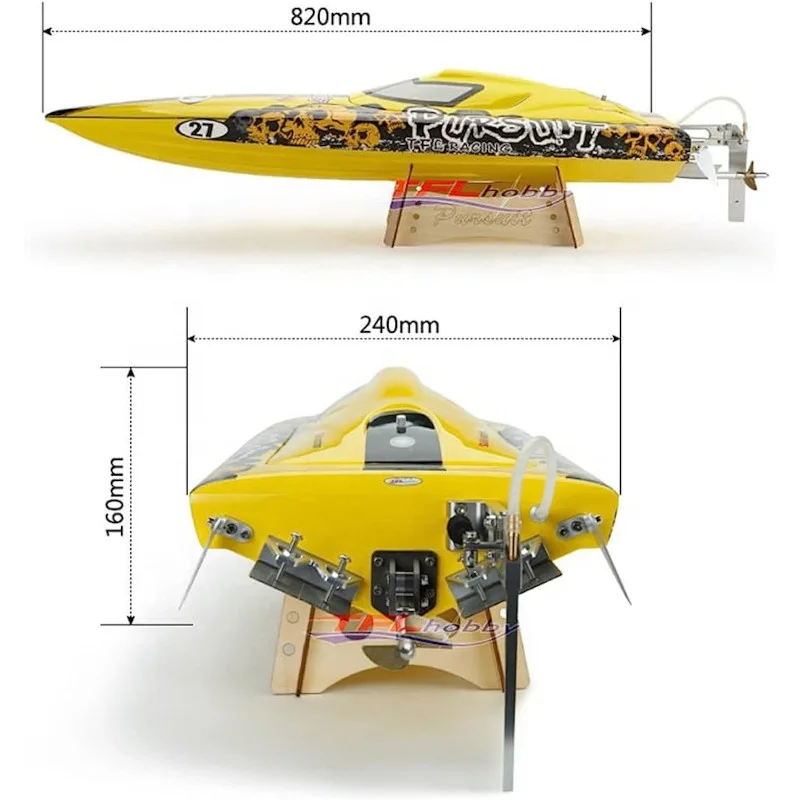 TFL 1106 Pursuit ARTR Racing Ship Fiberglass 82CM Brushless Self-righting RC Boat High Speed RC Ship