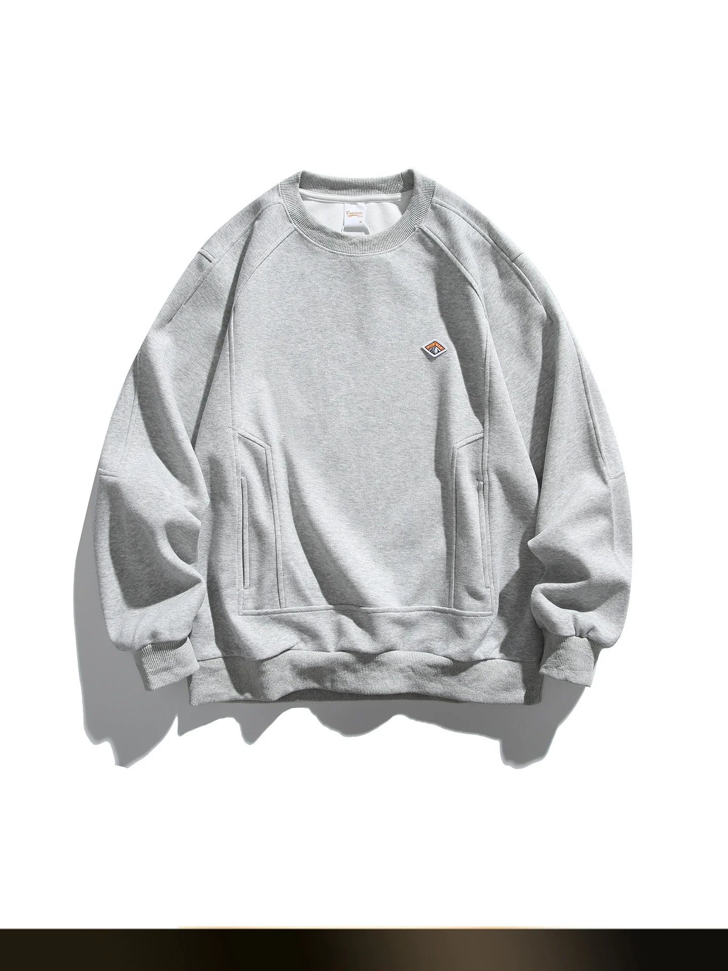 

NTED Japanese Retro Deconstructed Patchwork round Ne Sweatirt Men's Casual Loose Sport Overhead irt Autumn Windproof Warm