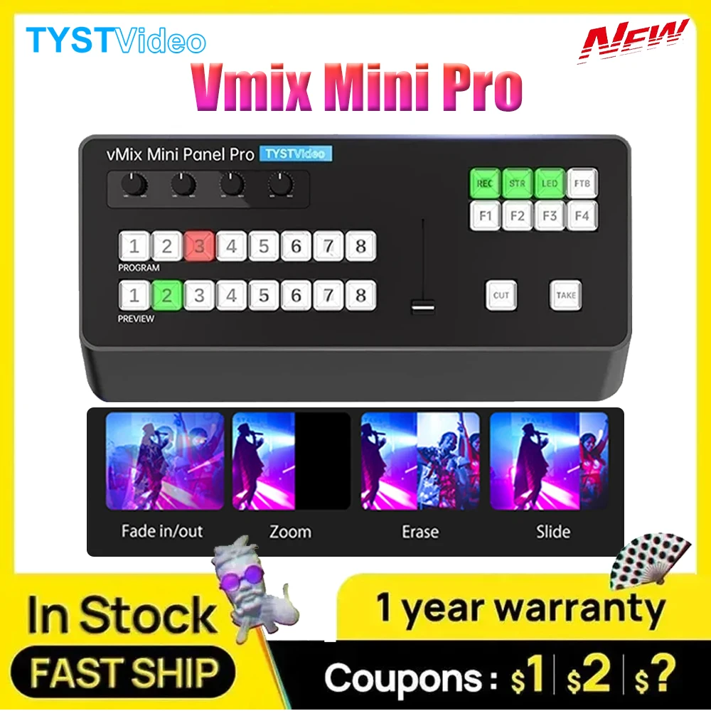 TYST Video Vmix Mini Pro Switcher Control Panel MIDI2.0 Video Recording Switchboard TV Broadcasts