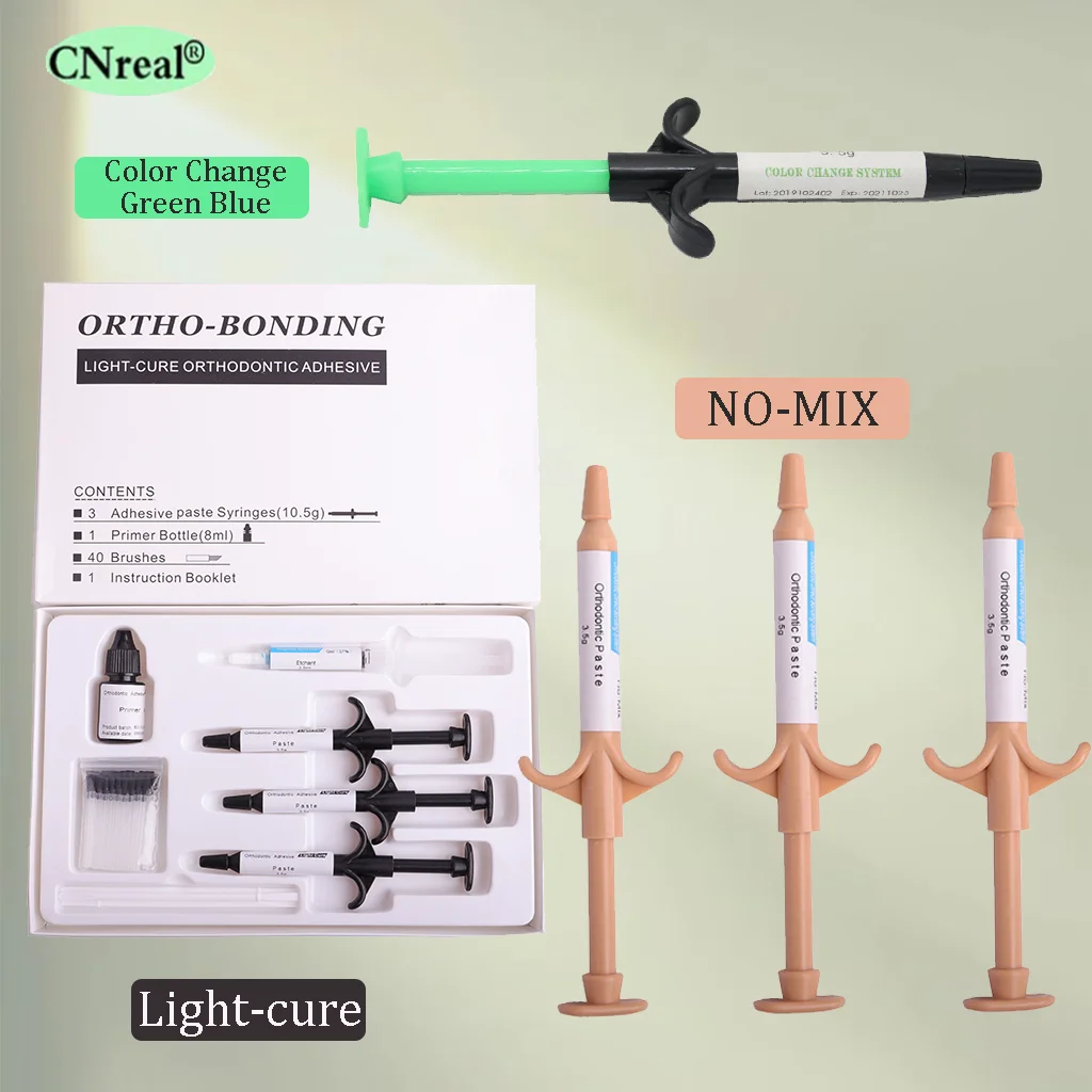 1Set Orthodontic Adhesive Paste Dental Composite Resin Light Cure Glue 3.5g Direct Bonding System With Syringes Tips For Bracket