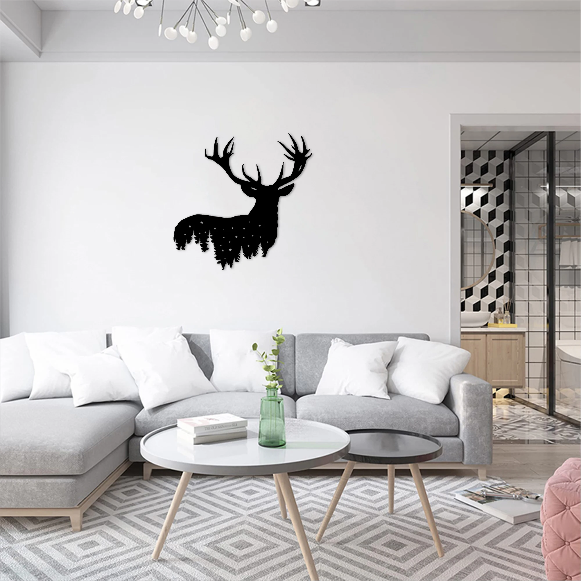 Hirsch Metall Wandkunst Stahl Dekor für Wohnzimmer Badezimmer Küche Outdoor Metall Wandkunst Dekor