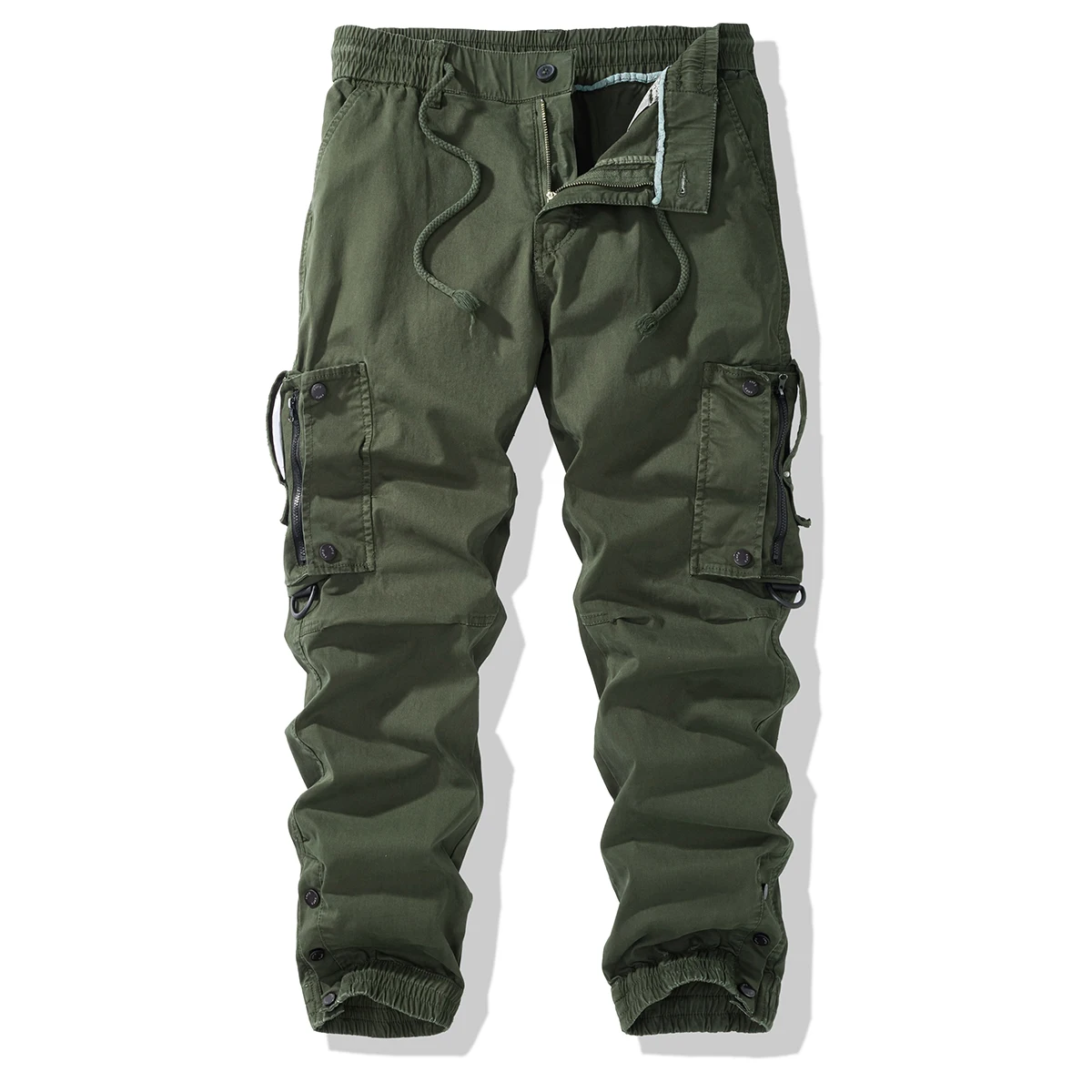

Mens Cargo Pants Drawstring Casual Hiking Pants Joggers Athletic Trousers Cotton Loose Straight Sweatpants for Men