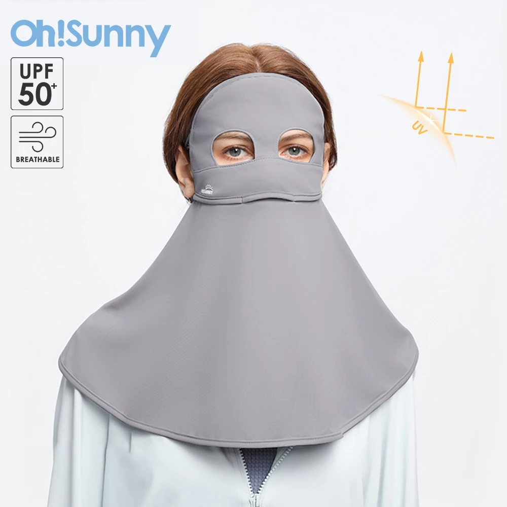 OhSunny солнцезащитный шарф для женщин, анти-УФ UPF50 + лицо, шея, плечо, встроенный чехол для лица, 2024, летняя дышащая маска