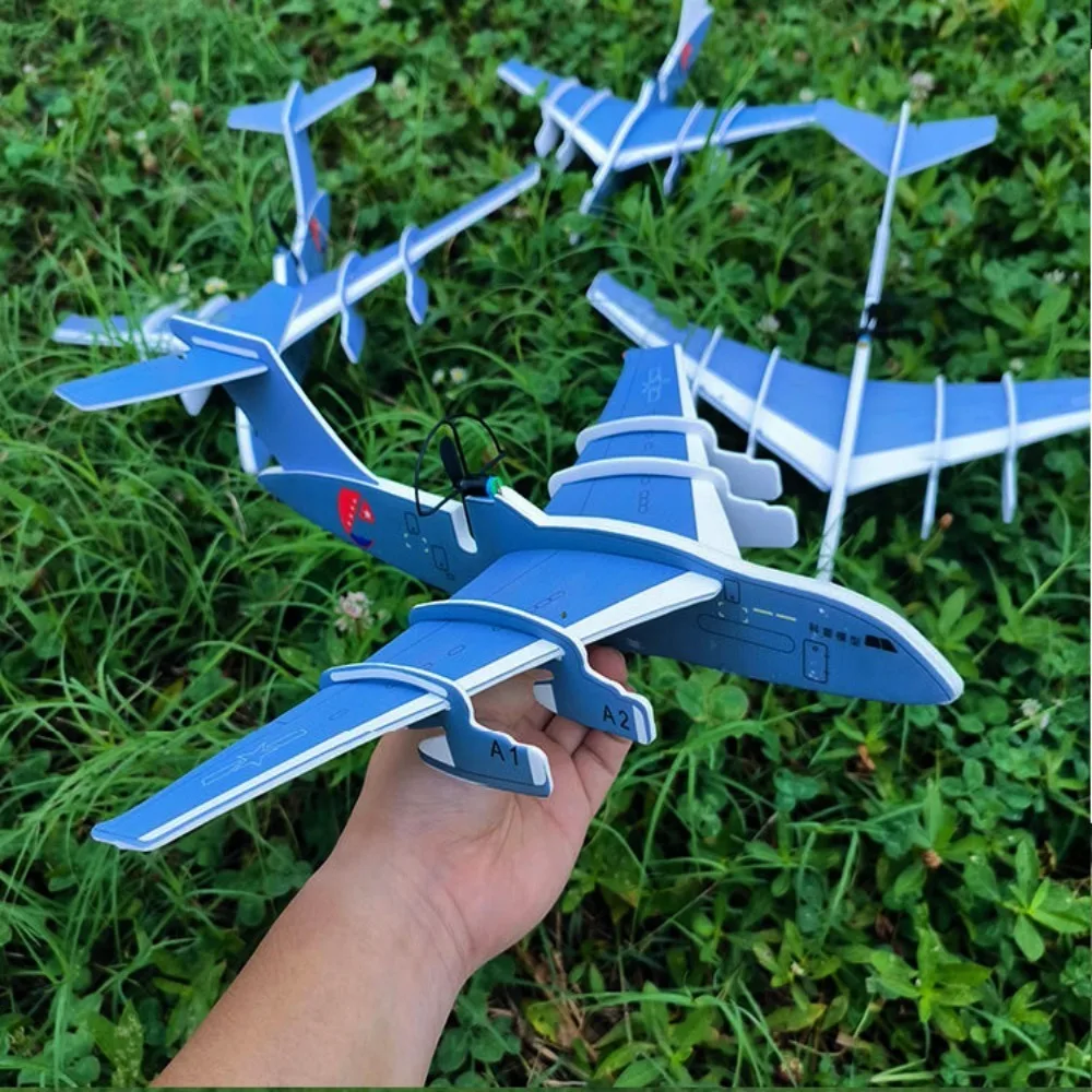Durable Electric Foam Glider Airplane 39.5*43cm 2 Colors Remote Control Transport Aircraft Outdoor Fun Fall Resistant Model