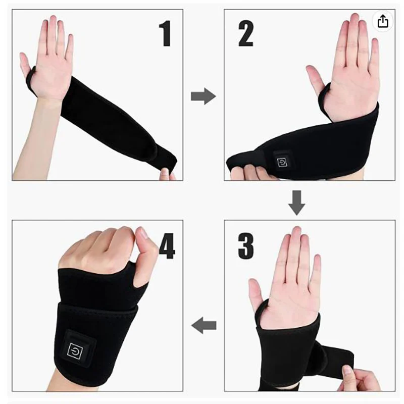 Heating Wrist Protector Sports Protection Breathable Support Sleeve Hand Joint Brace Tool Heat Health Care Device