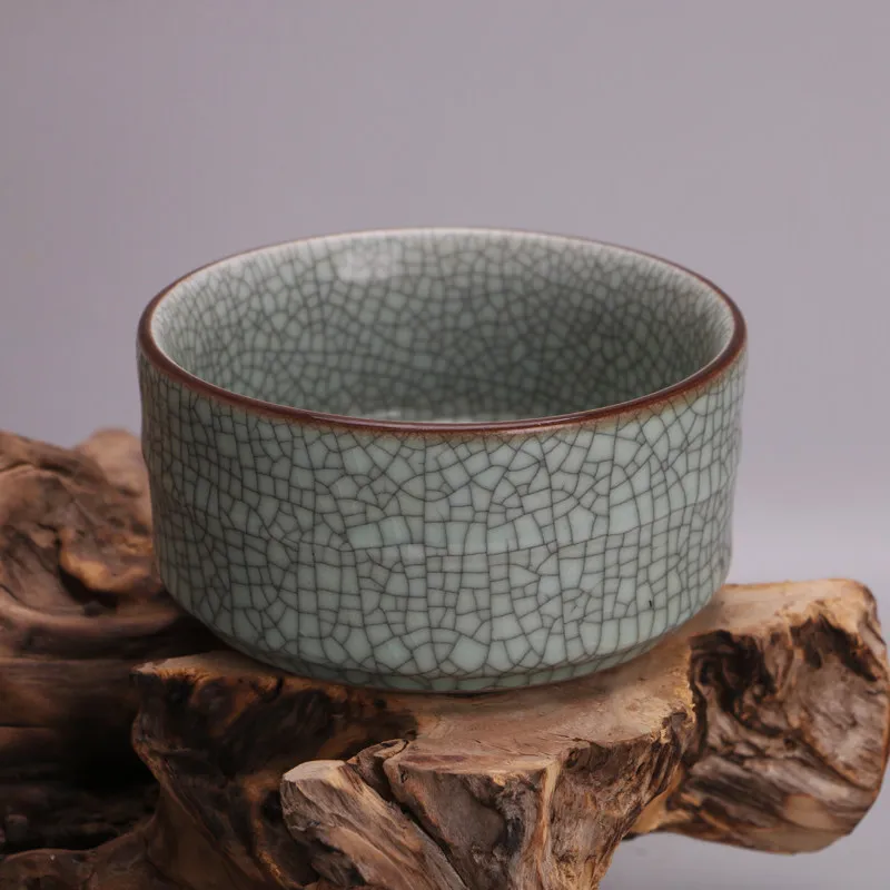 Song Guan Ware Crackled Glaze Brush Washer Vintage Style Handmade Porcelain Home Decor Collectible