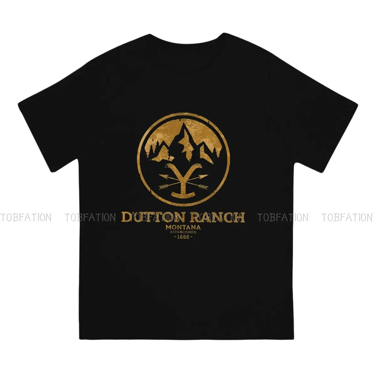 Ranch Newest TShirts Yellowstone Dutton Ranch Men Harajuku Fabric Streetwear T Shirt Round Neck 