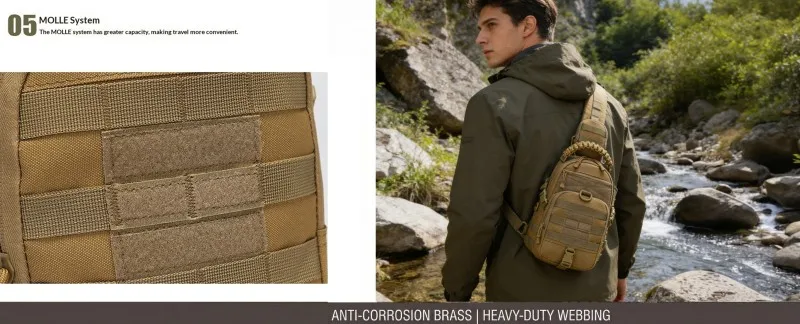 Outdoor Port Bag Pack Tactical Backpack Sling Shoulder Backpack Tactical Bag for Every Day Carry Commuting Chest Bag