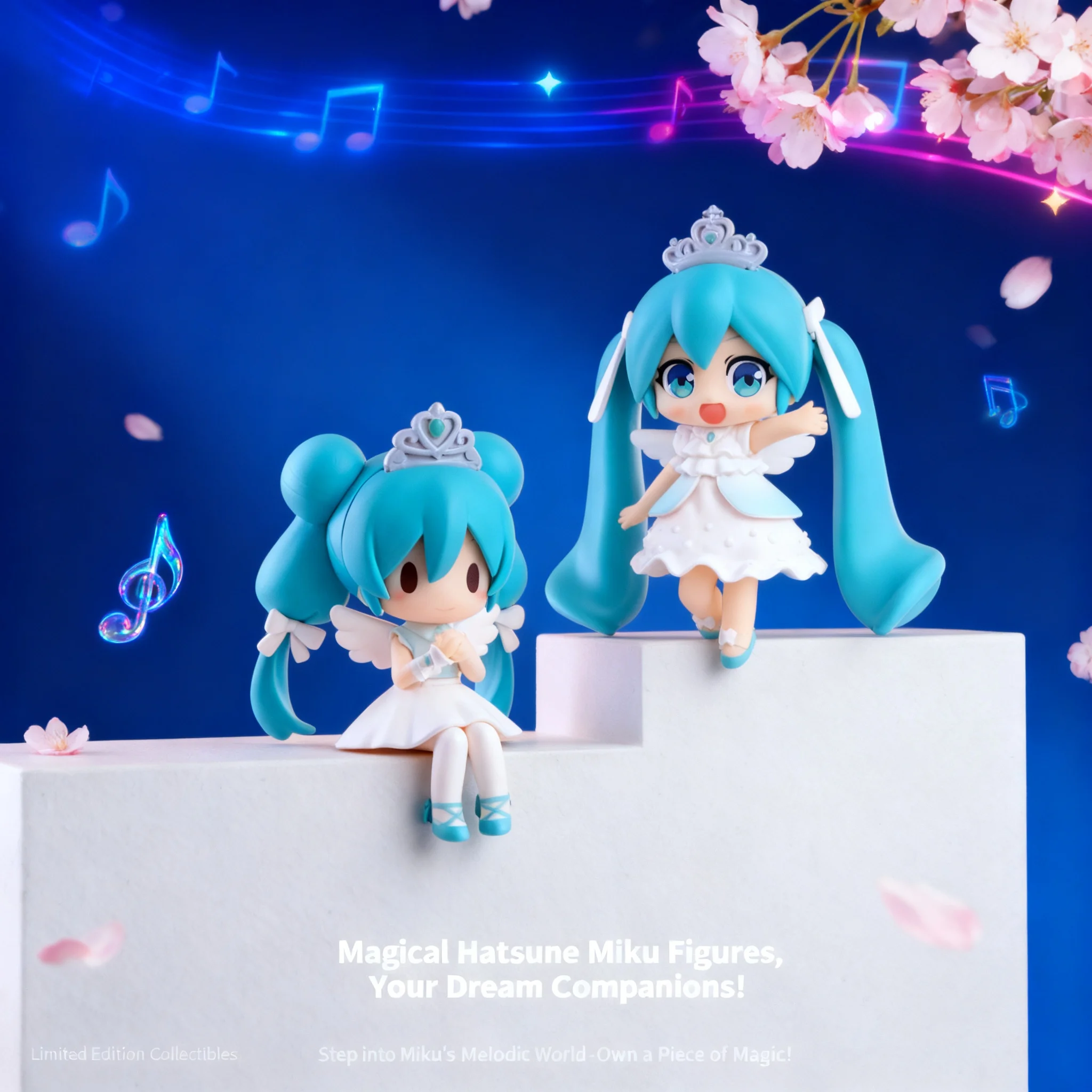 

Cute Kawaii Anime Figures Q Version Big Eyes Princess Hatsune Miku Action Figure Model Car Computer Case Decor Doll Collection