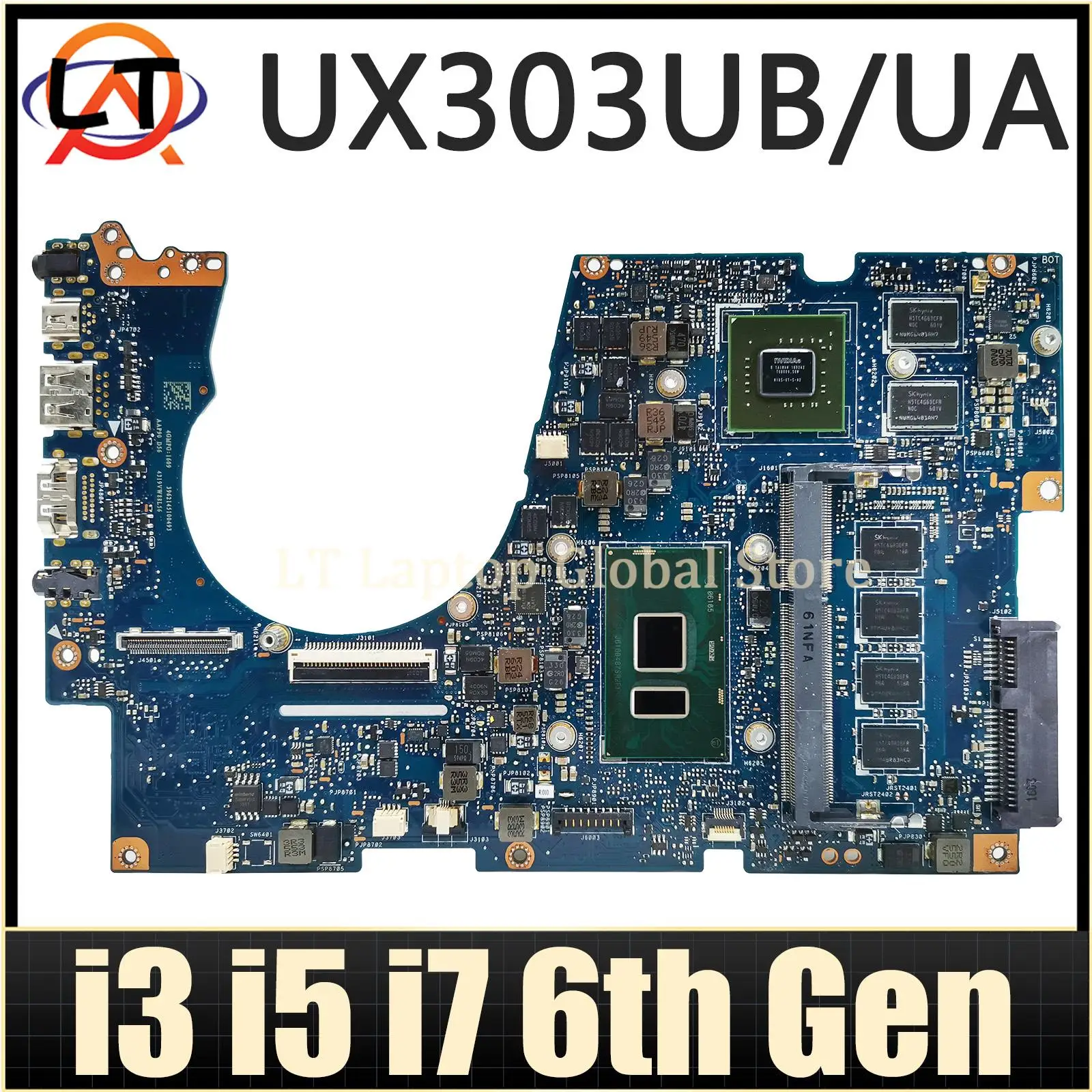 LT Laptop UX303UB motherboard For ASUS UX303 UX303U BX303UA UX303UA U303UB U303UA Mainboard I3 I5 I7 6th Gen 4GB/RAM MAIN BOARD