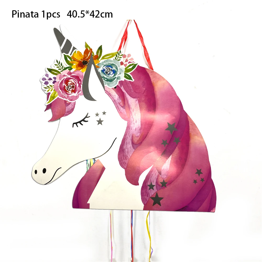 1 Stks/partij Gelukkige Verjaardag Eenhoorn Pinata Piñata Verjaardagsfeestje Deco Pinjat Evenement Feestdecoratie Meisjes Jongens Kinderen