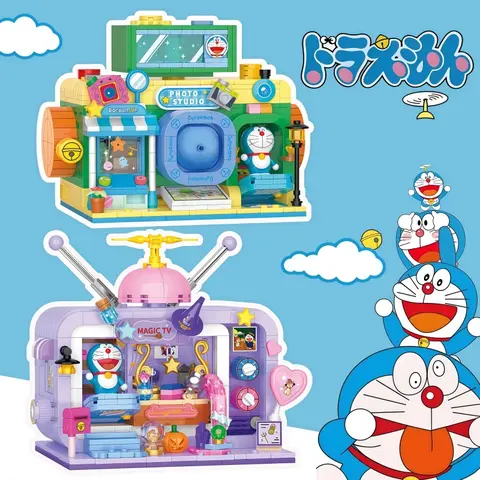 BALODY New Doraemon Camera Building Blocks Puzzle Small Particle Assembly Toy Model Construction Television Children's Gift
