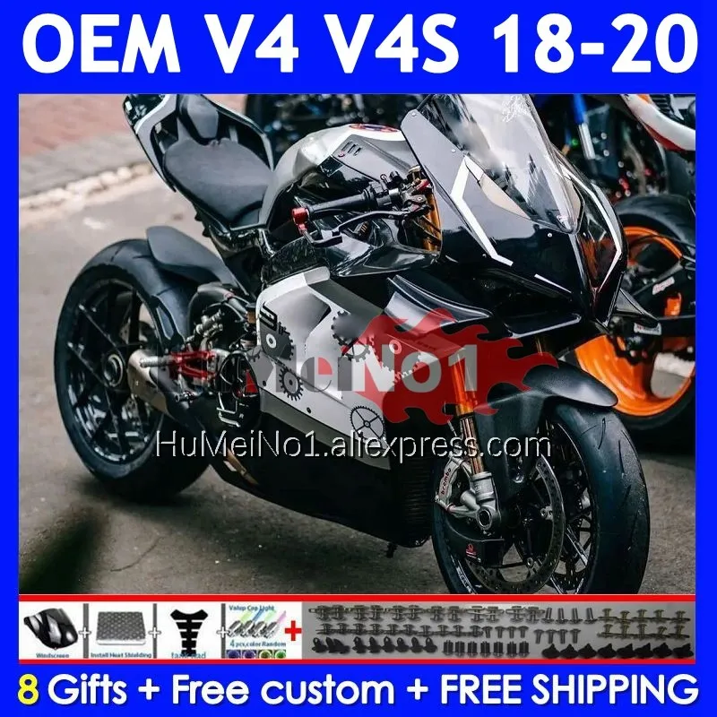 

Injection Bodys For DUCATI Panigale V4 V 4 S R V4S V4R 327No.34 V4-S V4-R 2018 Black White 2019 2020 18 19 20 OEM Fairing Kit