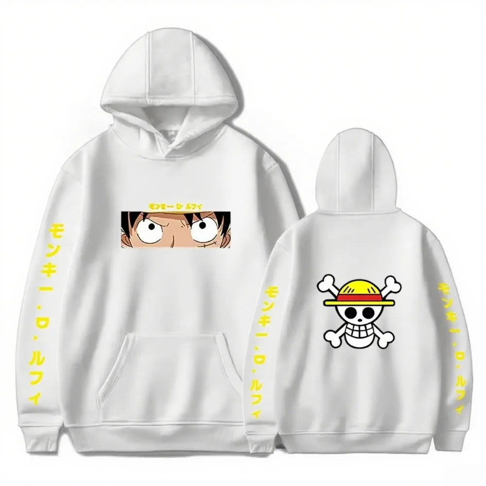 

One Piece Pattern Autumn and Winter New Hooded Sweatshirt, Japanese Cartoon and Anime Print, Loose, Large-sized, Long-sleeved