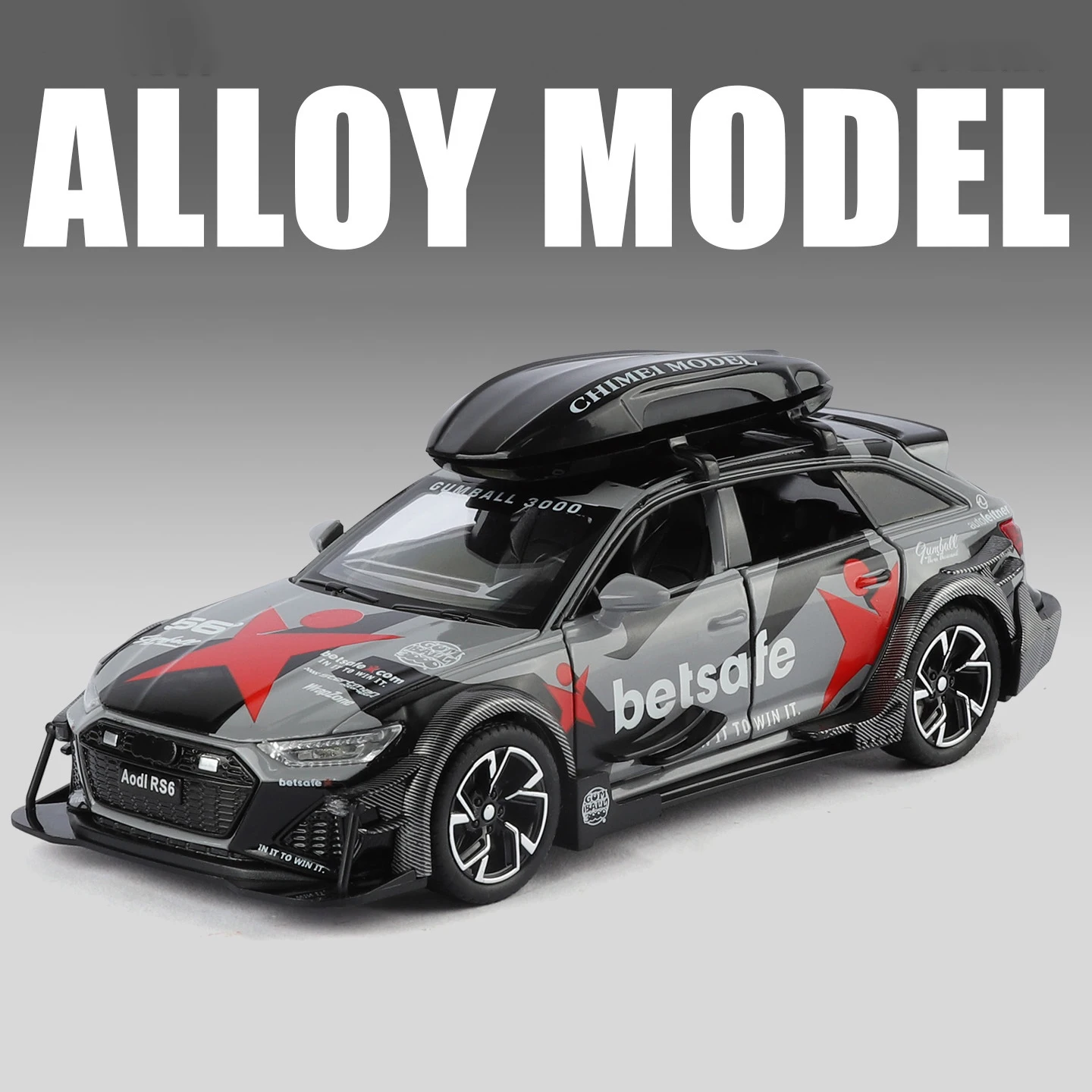 1:32 RS6 DTM Gemodificeerde Voertuig Legering Model Auto Geluid en Licht Trek kinderen Speelgoed Collectibles verjaardagscadeau