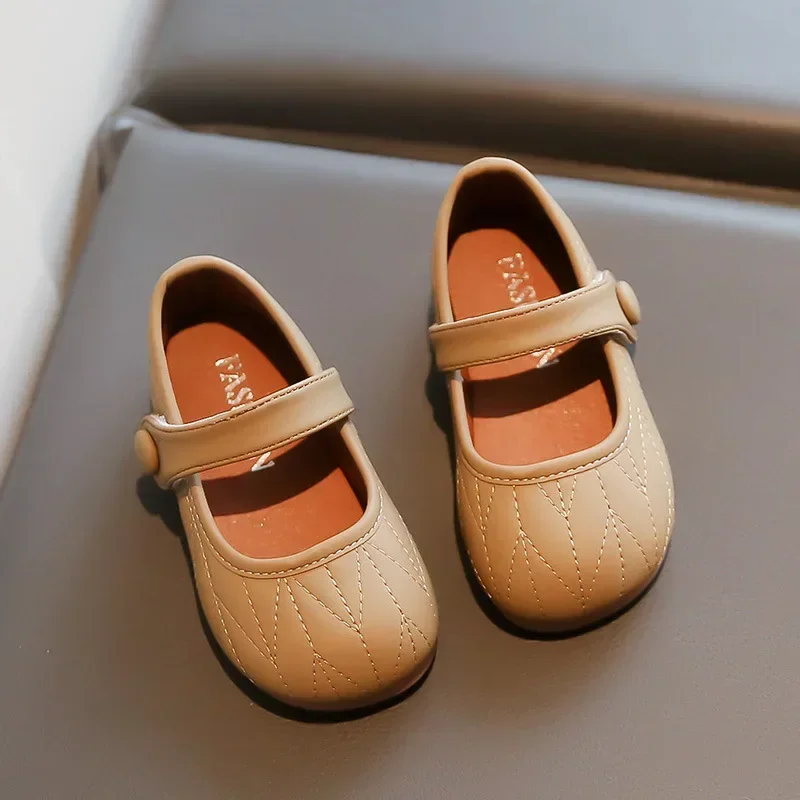 أحذية ماري جينس للفتيات الصغيرات من الجلد الناعم بتصميم عادي للخريف أحذية أميرات خفيفة بمقدمة مستديرة يوميًا 21-30 أحذية مسطحة للأطفال الصغار #2
