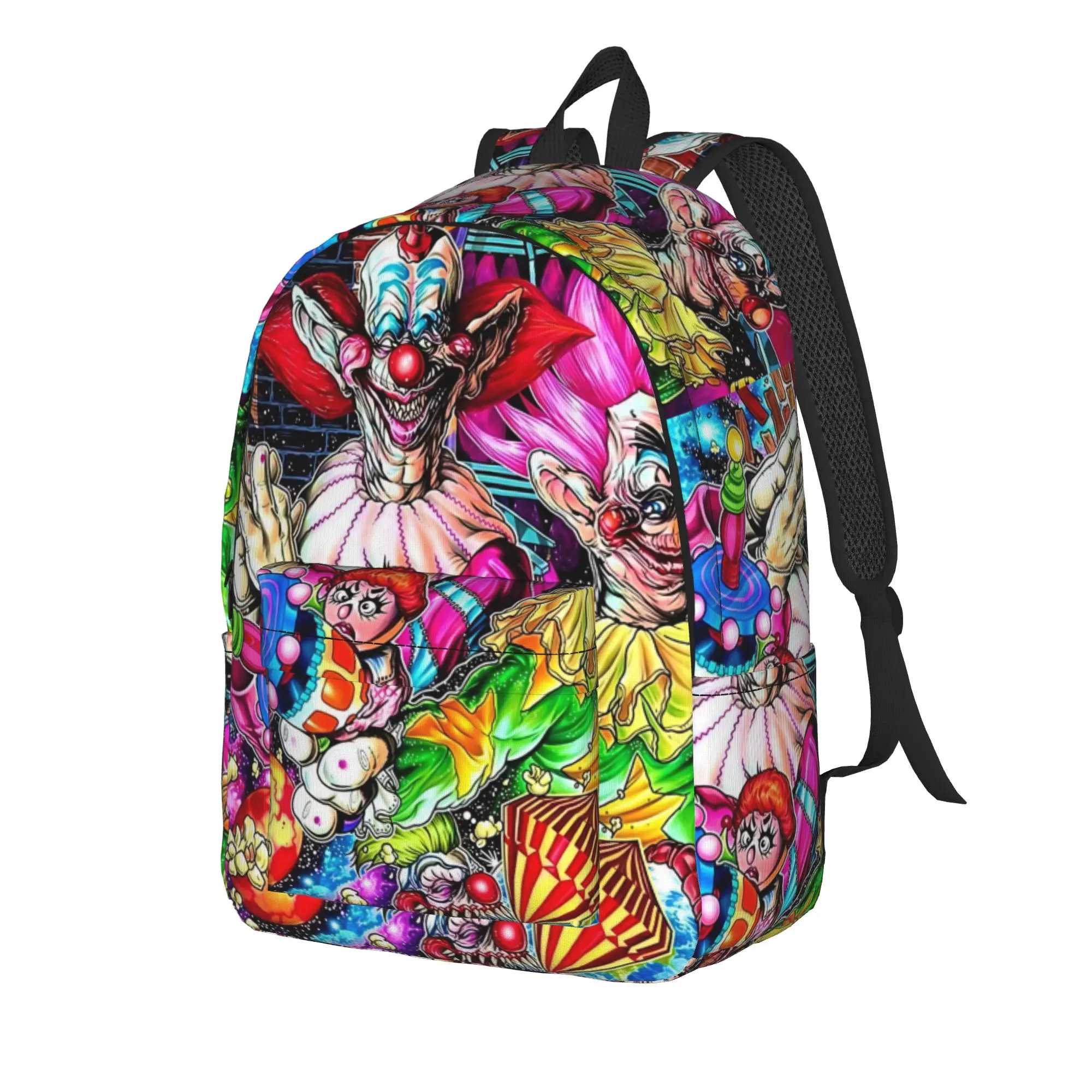 Killer Klowns From Outer Space Wax Backpack Women Men  Durable Backpacks Polyester High School Bags Sport High Quality Rucksack