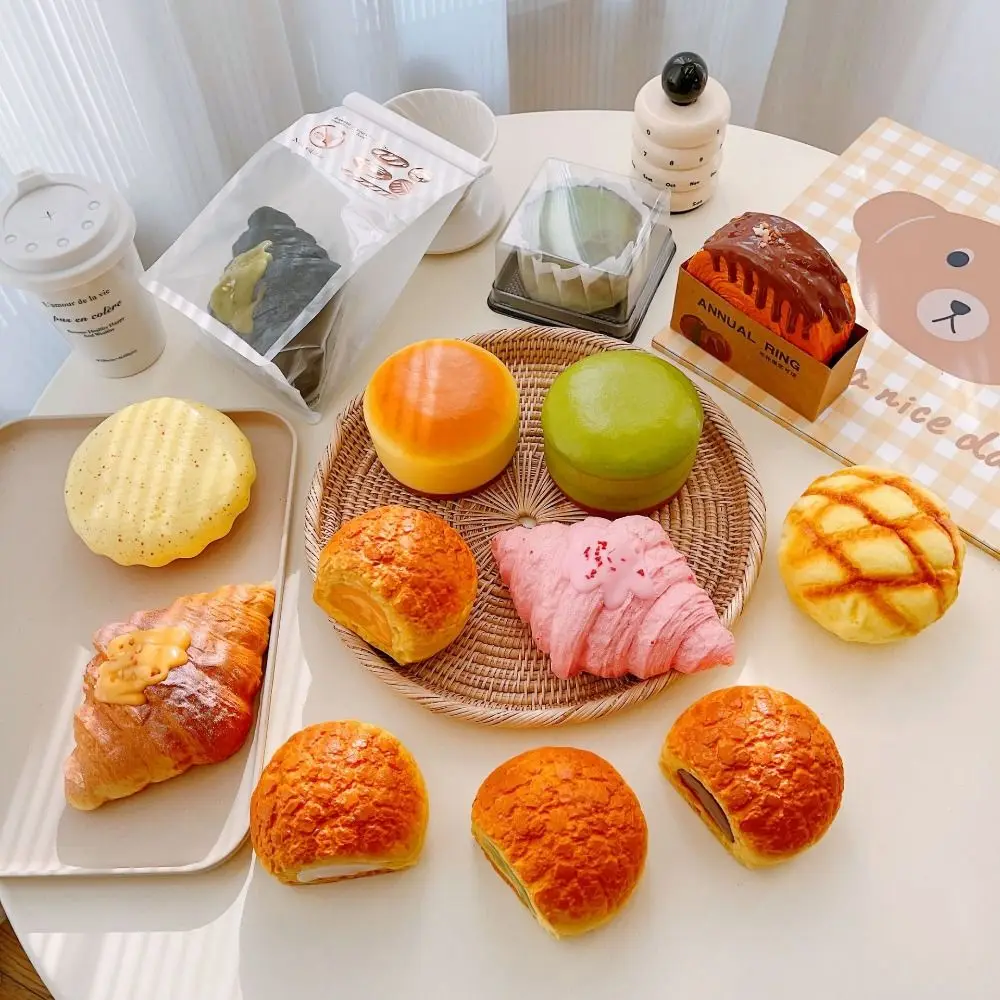 Taba Squshiy pan juguete de rebote lento Donuts pastel exprimir postre juguete divertido suave Puff juguete de rebote lento regalo para niños