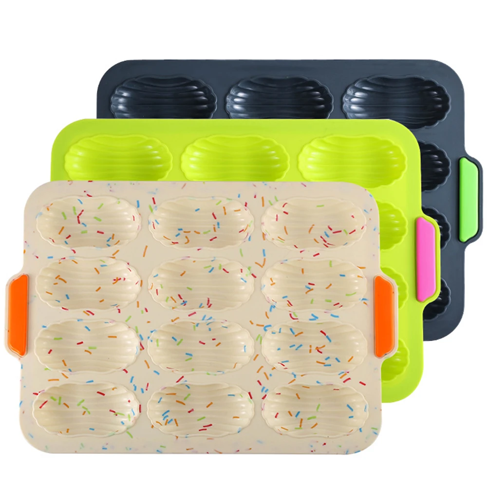 

1pc 12-Gird Silicone Baking Pan Food-Grade Non-Stick Cake Mold Easy Wash Oven Safe -40℃ To 230℃ Portable Non-Slip Design