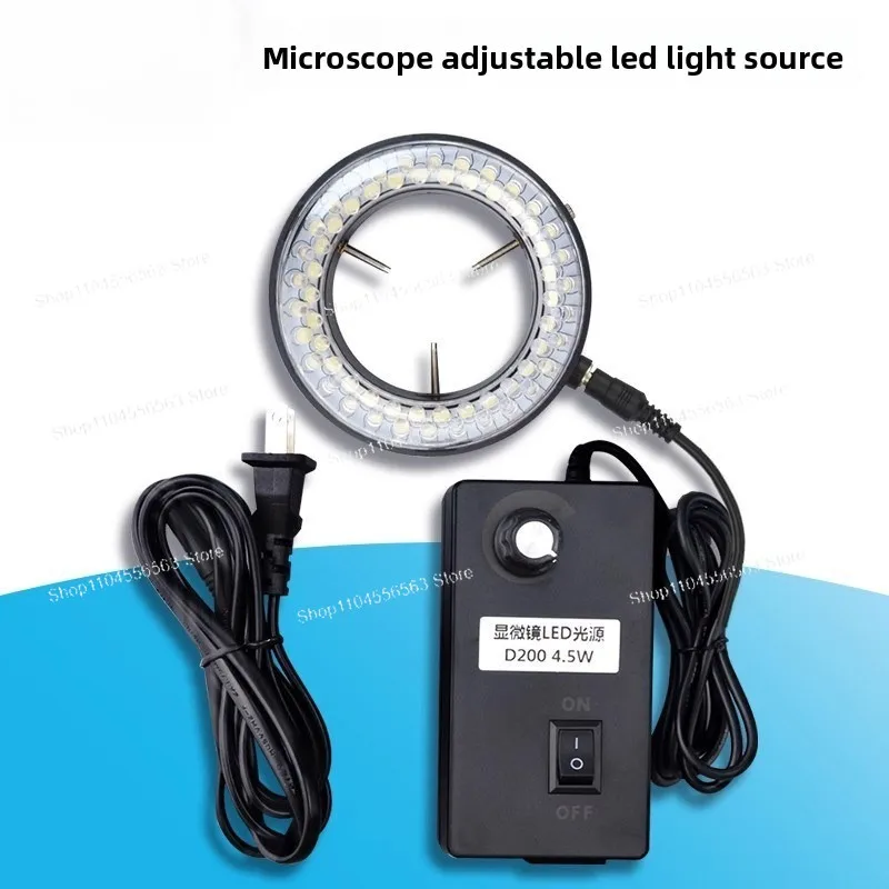 LED Ring Light for Microscope, Adjustable Brightness, Screw Interface, Industrial Visual Auxiliary Fill Light for PCB Inspection