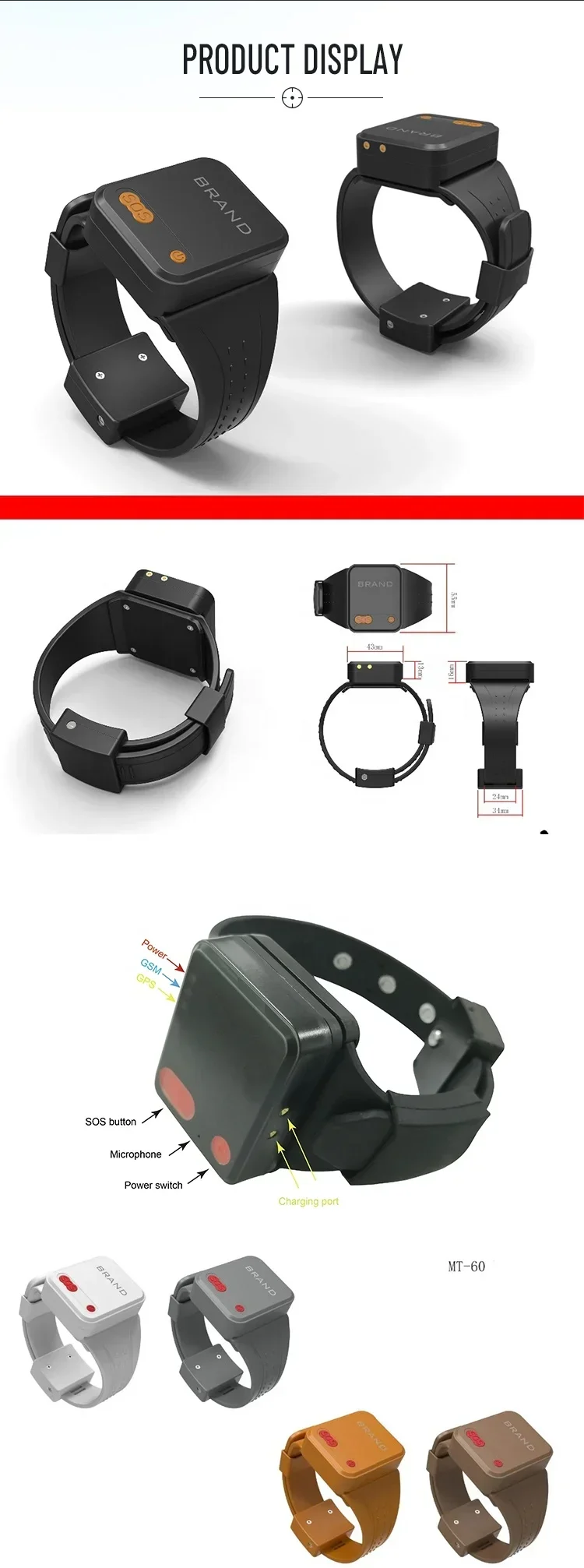 2g GPS falsa pulseira de detenção caseira que segue o rastreador do monitor do tornozelo para o prisioneiro