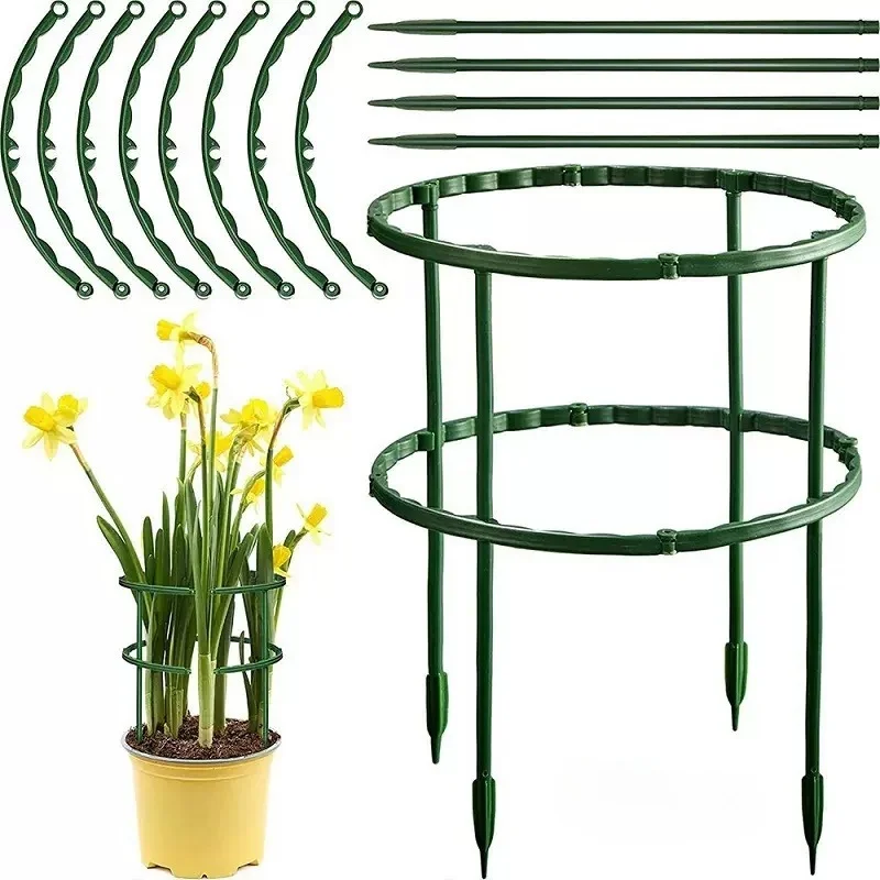 Soporte de plástico para plantas, soporte para plantas, pila para flores, invernaderos, arreglo, soporte para varilla de fijación, herramientas de jardín, 1-48 Uds.
