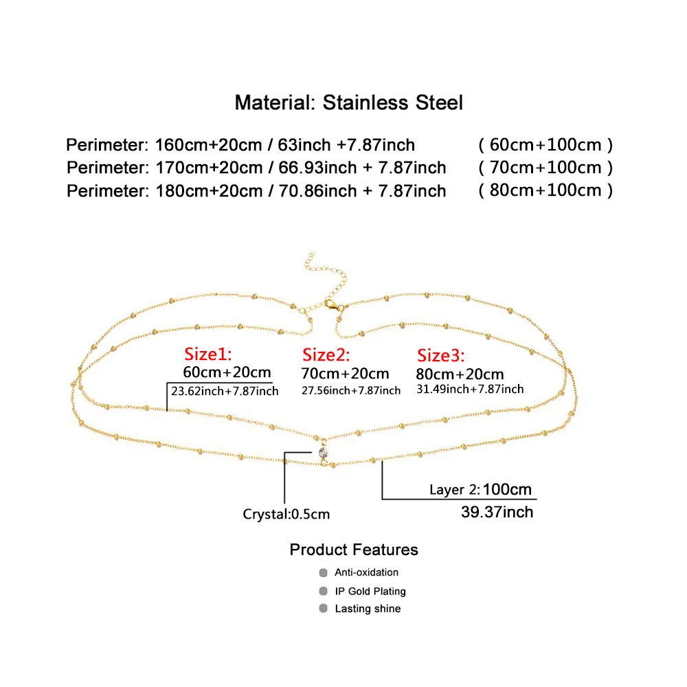 MinaMaMa Free Size Stainless Steel Waist Chain Crystal Belly Chain For Women Summer Beach Bikini Sexy Crystal Body Chain Jewelry