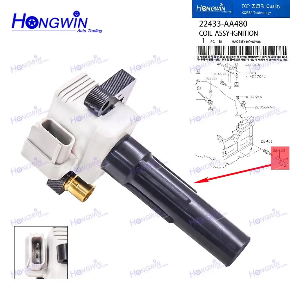 Ignition Coil 22433AA540 22433-AA480 5C1478 E1008 For Saab 9-2X 2.5L SUBARU FORESTER IMPREZA Estate Hatchback Saloon